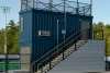 Stacked pressbox over a storage room, University of Maine in Orono, Maine