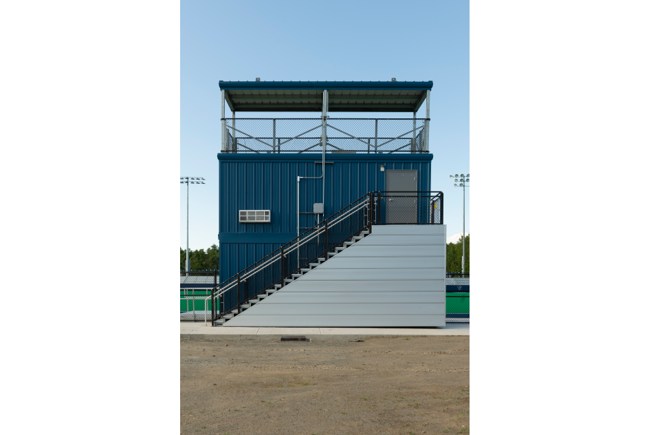 Stacked Pressbox over storage room ,University of Maine in Orono, Maine