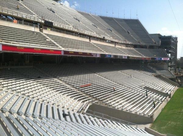 A stadium of bleachers from Southern Bleacher Company